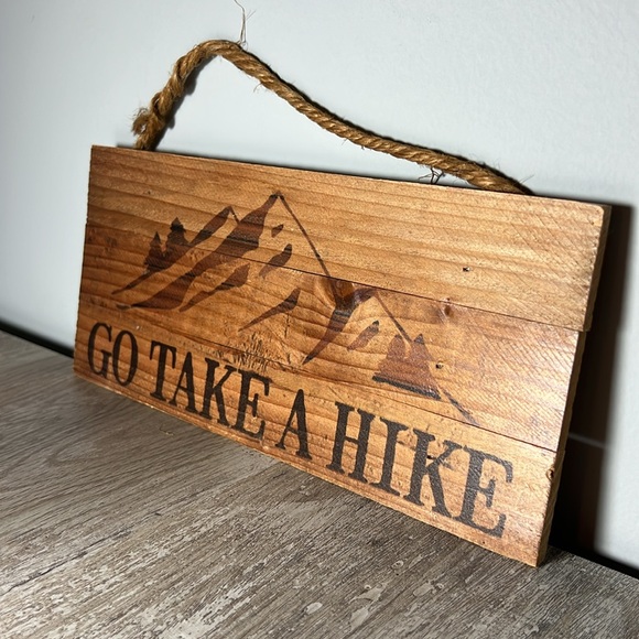 Rustic Brown Wall Decor Sign Go Take a Hike - Picture 2 of 3